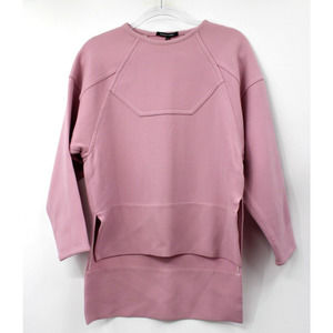 Marissa Webb Virgin Wool Top Size XS Pink Solid Long Sleeve High‎ Low Stretch